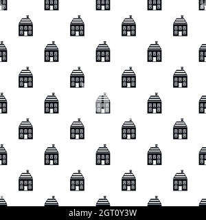 House with chimney pattern, simple style Stock Vector
