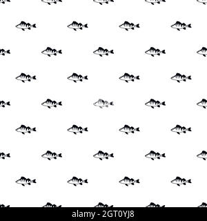 Perch fish pattern, simple style Stock Vector