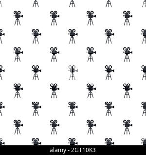 Retro cinema camera pattern, simple style Stock Vector
