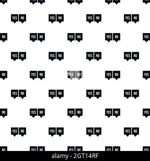 Check mark in speech bubbles pattern, simple style Stock Vector
