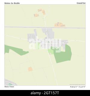 Reims-la-Brulée, Marne, France, Grand Est, N 48 43' 7'', E 4 40' 6'', map, Timeless Map published in 2021. Travelers, explorers and adventurers like Florence Nightingale, David Livingstone, Ernest Shackleton, Lewis and Clark and Sherlock Holmes relied on maps to plan travels to the world's most remote corners, Timeless Maps is mapping most locations on the globe, showing the achievement of great dreams Stock Photo