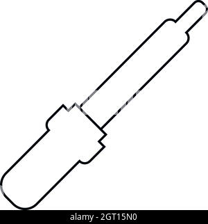Pipette icon, outline style Stock Vector