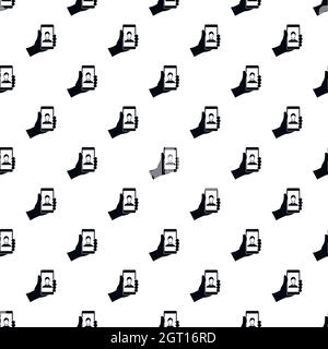 Man taking selfie photo on smartphone pattern Stock Vector