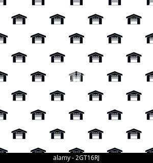 Warehouse building pattern, simple style Stock Vector