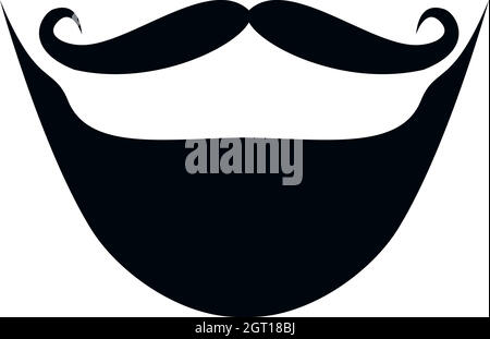 Moustache and beard icon, simple style Stock Vector