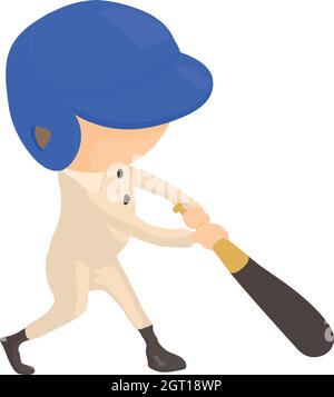Baseball player icon, cartoon style Stock Vector