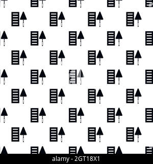Brick and trowel pattern, simple style Stock Vector
