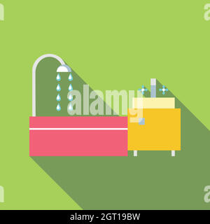 Illustration of a bathroom Stock Vector Image & Art - Alamy