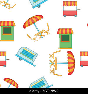 Meals on wheels pattern, cartoon style Stock Vector