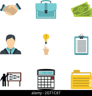 Firm icons set, flat style Stock Vector Image & Art - Alamy