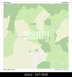 Pré Godot, Haute-Marne, France, Grand Est, N 48 27' 58'', E 4 42' 30'', map, Timeless Map published in 2021. Travelers, explorers and adventurers like Florence Nightingale, David Livingstone, Ernest Shackleton, Lewis and Clark and Sherlock Holmes relied on maps to plan travels to the world's most remote corners, Timeless Maps is mapping most locations on the globe, showing the achievement of great dreams Stock Photo