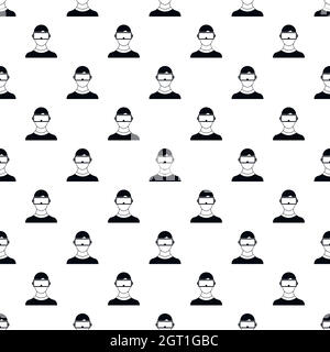 Man in helmet virtual reality pattern simple style Stock Vector