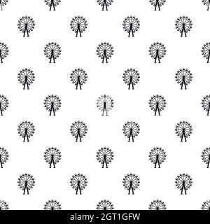 Ferris wheel pattern, simple style Stock Vector