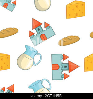Attractions of Switzerland pattern, cartoon style Stock Vector