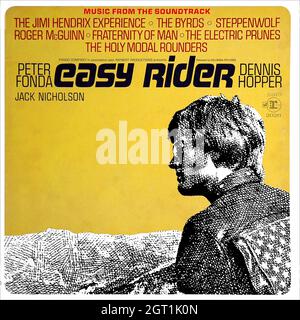 Various Artists -  Easy Rider  (movie soundtrack) 1969   - Vintage Vinyl 33 rpm record Stock Photo