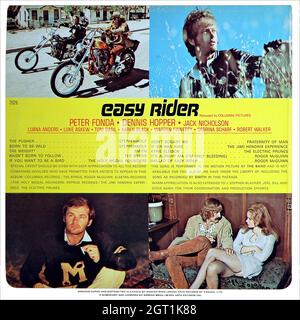 Various Artists -  Easy Rider  (movie soundtrack) 1969  (rear) - Vintage Vinyl 33 rpm record Stock Photo