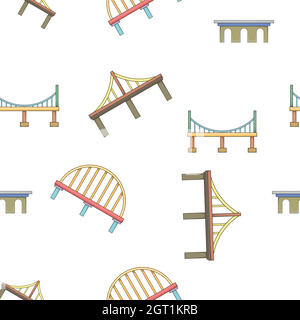 Bridge transition pattern, cartoon style Stock Vector