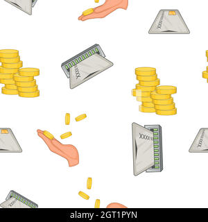 Finance pattern, cartoon style Stock Vector