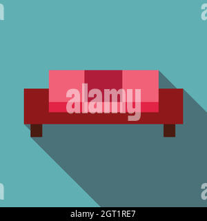 Sofa icon, flat style Stock Vector