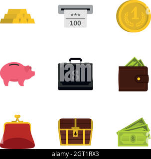 Set of money and bank icons Stock Vector Image & Art - Alamy