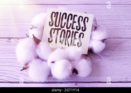 Inspiration showing sign Success Stories. Business idea story of something or someone that achieves great success Blank Piece Of Sticky Note Placed On Stock Photo