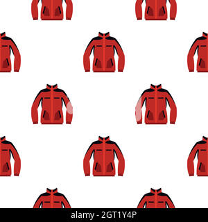 Red sweatshirt with a zipper pattern seamless Stock Vector
