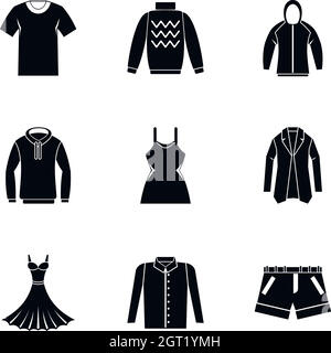 Clothing icons set, simple style Stock Vector Image & Art - Alamy