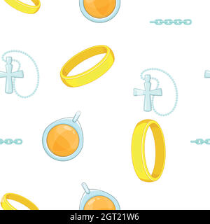 Costume jewellery pattern, cartoon style Stock Vector