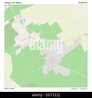 Pargny-lès-Reims, Marne, France, Grand Est, N 49 13' 5'', E 3 55' 37'', map, Timeless Map published in 2021. Travelers, explorers and adventurers like Florence Nightingale, David Livingstone, Ernest Shackleton, Lewis and Clark and Sherlock Holmes relied on maps to plan travels to the world's most remote corners, Timeless Maps is mapping most locations on the globe, showing the achievement of great dreams Stock Photo