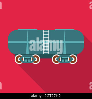 Oil Railway Tank Icon. Flat Color Design. Vector Illustration Stock ...