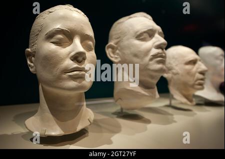 Life casts of Grace Kelly, Clark Gable, Mel Brooks on display at the Dorothy's ruby slippers from the Wizard of Oz at the Academy Museum of Motion Pic Stock Photo