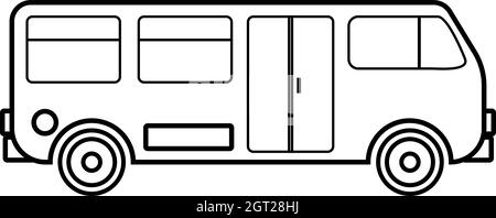 Bus icon, outline style Stock Vector