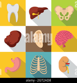 Spleen icons set, flat style Stock Vector Image & Art - Alamy