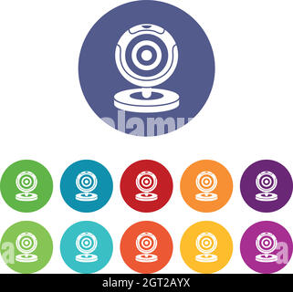 Webcam set icons Stock Vector