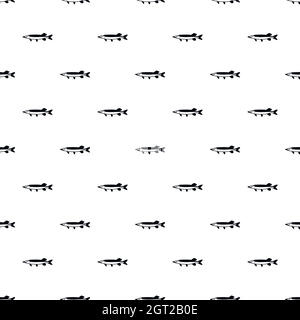 Pike fish pattern, simple style Stock Vector