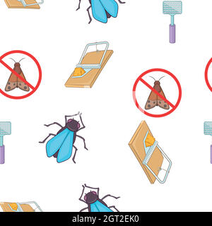Insects sign pattern, cartoon style Stock Vector