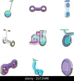 Giroboard icons set, cartoon style Stock Vector