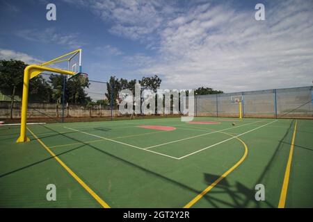Scenic View Of Basketball Court Against Sky Stock Photo - Alamy