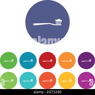 Toothbrush set icons Stock Vector