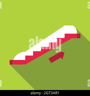 Escalator icon, flat style Stock Vector