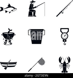 Hunting and fishing icon set Stock Vector Image & Art - Alamy