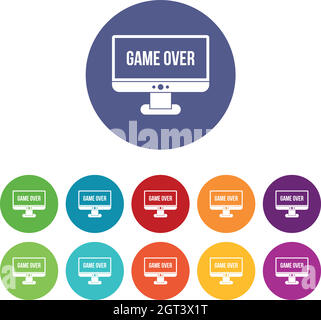 Game over set icons Stock Vector