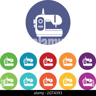 factory sewing sew machine icons set vector Stock Vector Image & Art ...