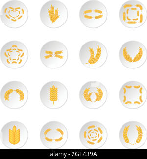 Ear corn icons set Stock Vector