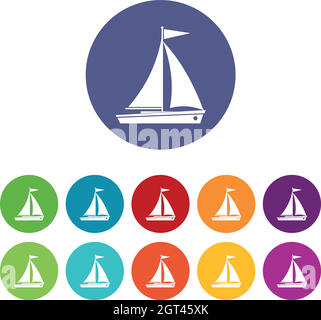 Yacht set icons Stock Vector