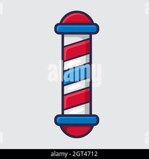 barbershop pole isolated cartoon vector illustration in flat style Stock Vector