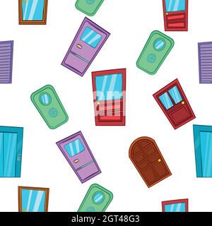 Barrier door pattern, cartoon style Stock Vector