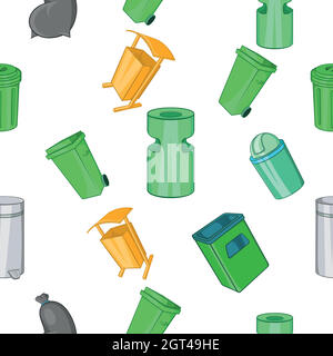 Garbage pattern, cartoon style Stock Vector