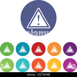 Warning attention set icons Stock Vector