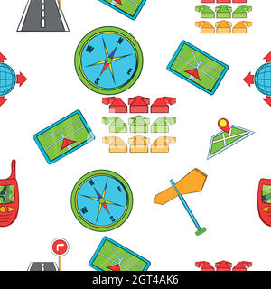 Search way pattern, cartoon style Stock Vector
